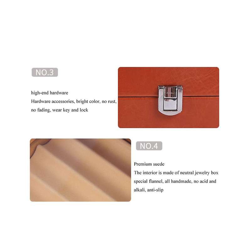 24 Slots Wooden Pen Display Storage Box Luxury 2 Layer PU Pen Case Fountain Pen- Jewelry Organizer