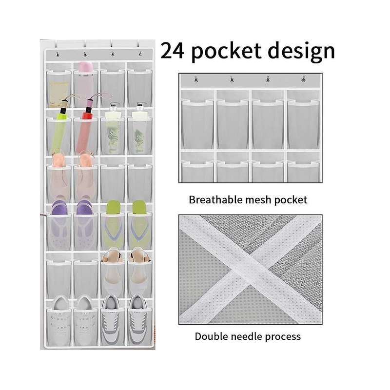 24 Sundries Shoes Hanging Bag Multi-pocket Shoes Bag Door Storage Hanging Bag