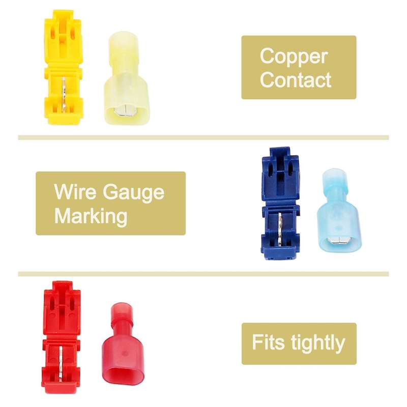 240 Pcs T-tap Wire Connectors, -stripping Quick Splice Electrical Wire Terminals, Insulated Male Qu