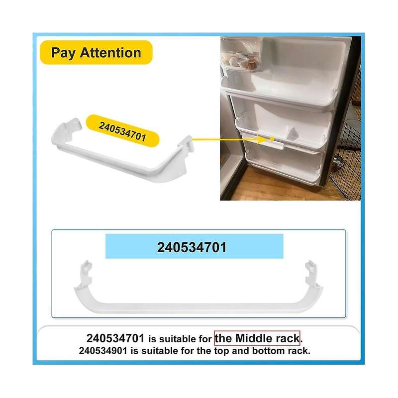 240534701 and 240534901 Refrigerator Door Shelf Rack Bar for Replaces Ap3214631, Ps734936, Ap3214630