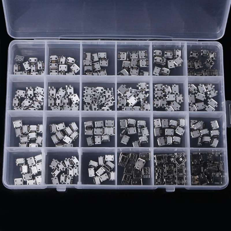 240Pcs - 24 Models Micro-USB Box MINI Android Mobile Phone Charging Accessories Connector Socket Jac