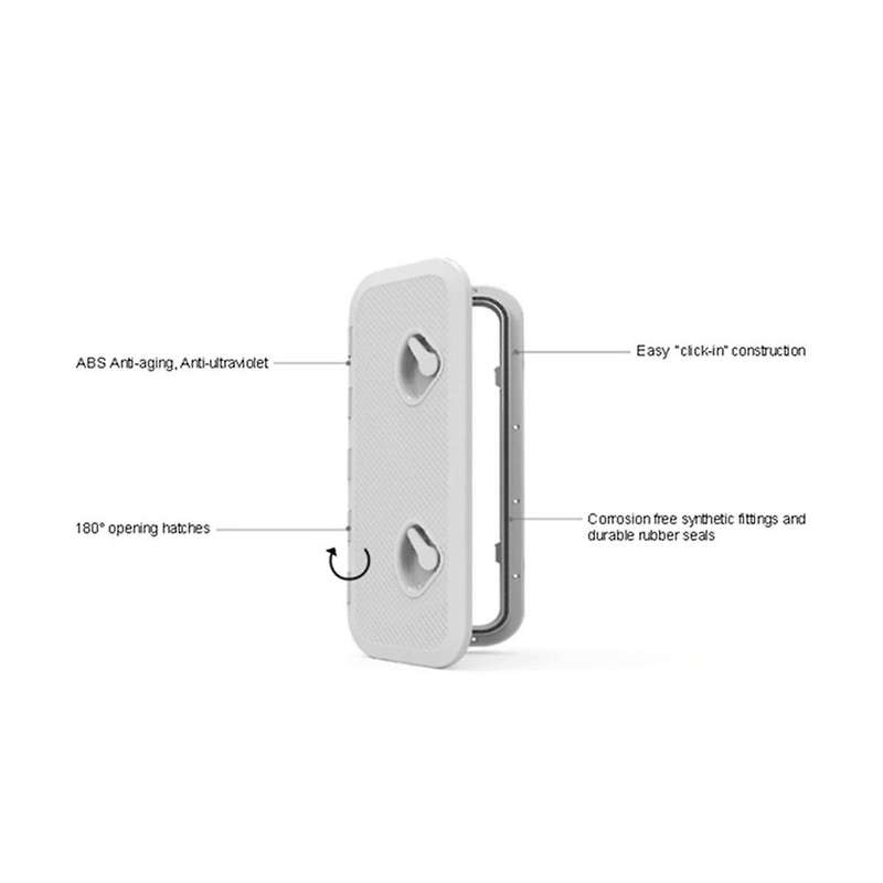 243x607mm Square Deck Cover Hatch Cover Hand Hole Cover Abs Plastic Anti-aging Marine Yacht Speedboa