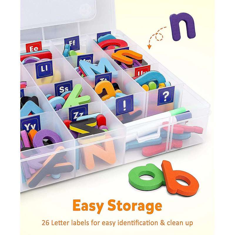 244 Pcs Magnetic Letters Numbers Set, Uppercase Lowercase Foam Alphabet ABC 123 Fridge Magnets, Edu