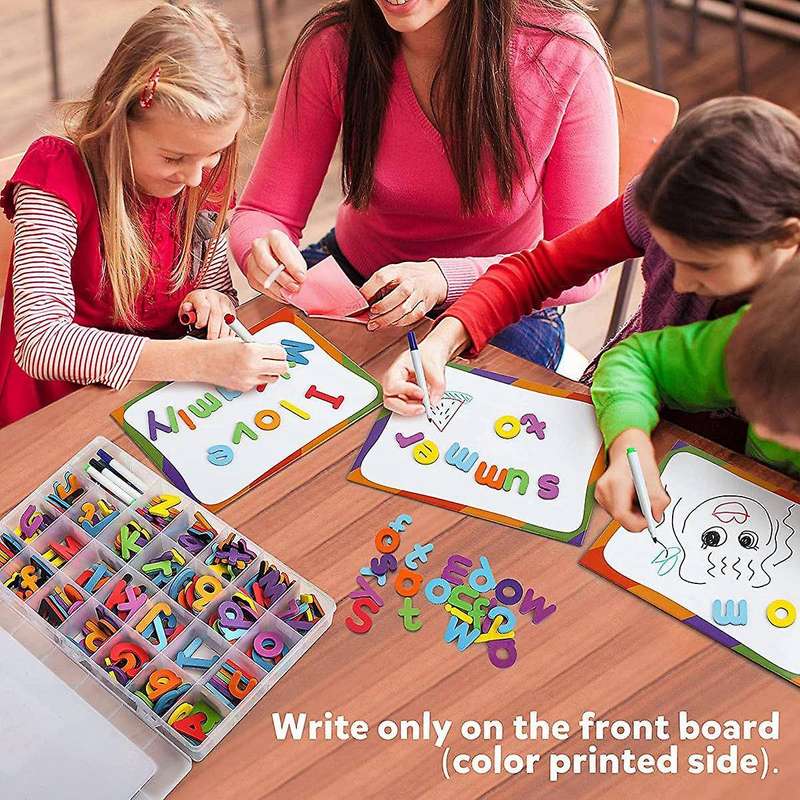 244 Pcs Magnetic Letters Numbers Set, Uppercase Lowercase Foam Alphabet ABC 123 Fridge Magnets, Edu