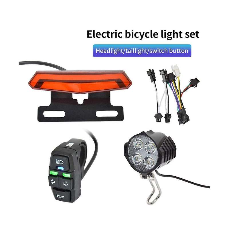 24-48v Multifunctional E-bike Headlight Turn Signal Rear Light with Switch S M Plug Forebike Access