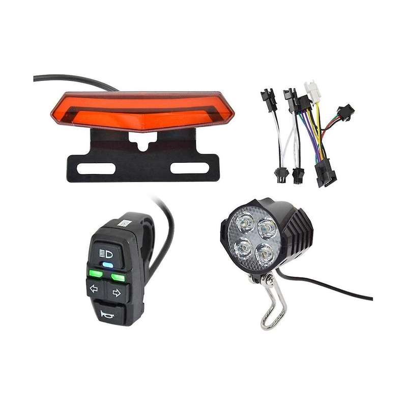 24-48v Multifunctional E-bike Headlight Turn Signal Rear Light with Switch S M Plug Forebike Access
