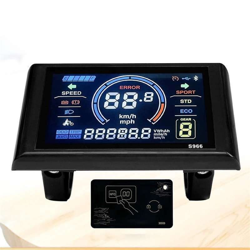 24-72V E-Bike LCD-S966 Colorful Display Control Panel with NFC Function Waterproof Plug Electric Bi
