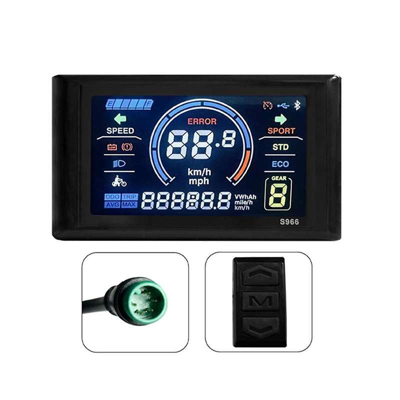 24-72V E-Bike LCD-S966 Colorful Display Control Panel with NFC Function Waterproof Plug Electric Bi