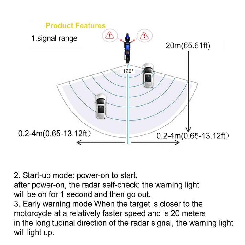 24GHz Millimeter Wave Sensor Change Assist System BSD Blind Spot Monitoring Motorcycle Blind Spot D