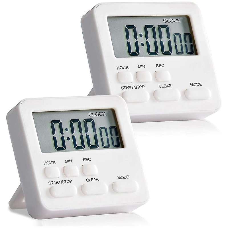 24-Hours Digital Kitchen Timer, Large Display, Loud Alarm, Magnetic Backing Stand Memory Recall Func