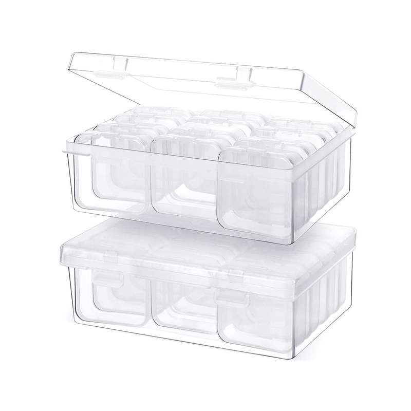 24pc Small Bead Organizer Plastic Storage Containers Clear Storage Case Craft Containers with 2pc H