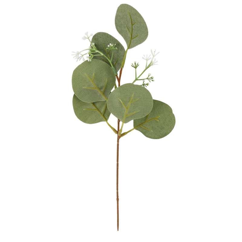 24pcs Artificial Seeded Eucalyptus Leaves Stems Faux Silver Dollar Eucalyptus Plant Branches for We