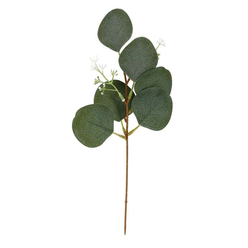 24pcs Artificial Seeded Eucalyptus Leaves Stems Faux Silver Dollar Eucalyptus Plant Branches for We