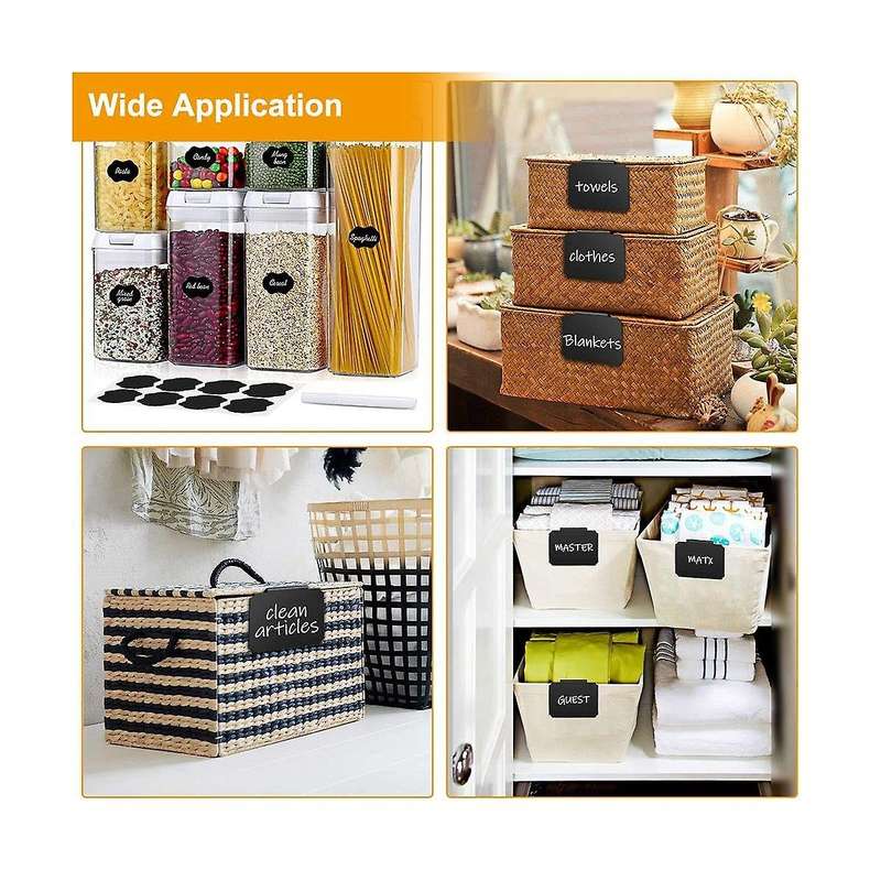 24pcs Basket Labels, Premium Bin Basket Labels Clip On, Pantry Basket Labels Tags for Storage Bins