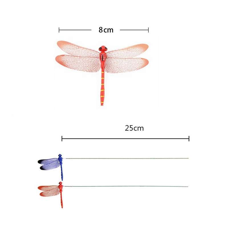 24pcs 3d Dragonfly Garden Decor Dragon Fly Garden Stakes Dragonflies Garden Ornaments Patio Decorat