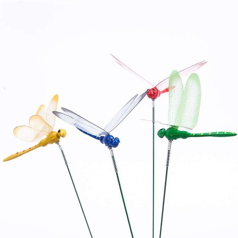 24pcs 3d Dragonfly Garden Decor Dragon Fly Garden Stakes Dragonflies Garden Ornaments Patio Decorat