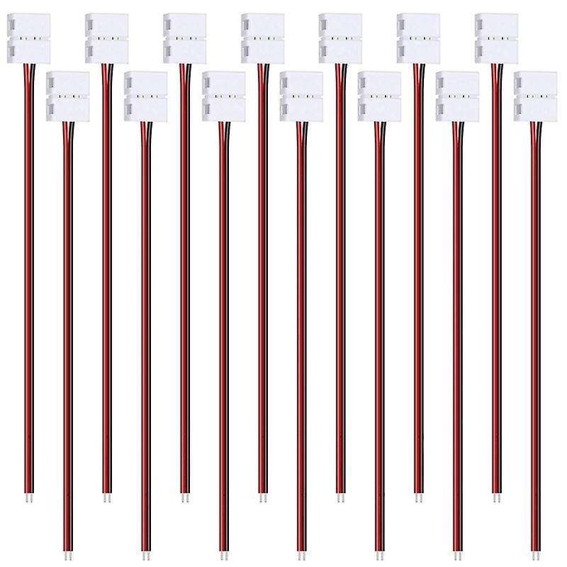 24Pcs 8mm 2 Pin Light Connector for 8 mm Wide Flexible SMD 3528 2835 Single Color Lights Solderless