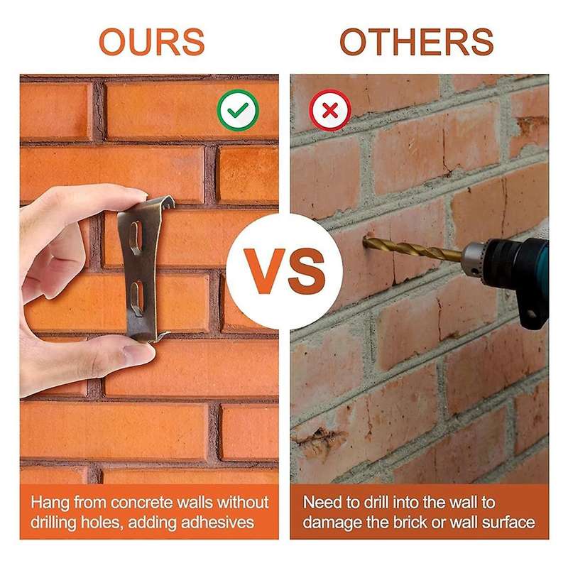 24pcs Brick Wall Clips Brick Hook Clips Steel Brick Hanger Heavy Duty Metal Hangers for Hanging Outd