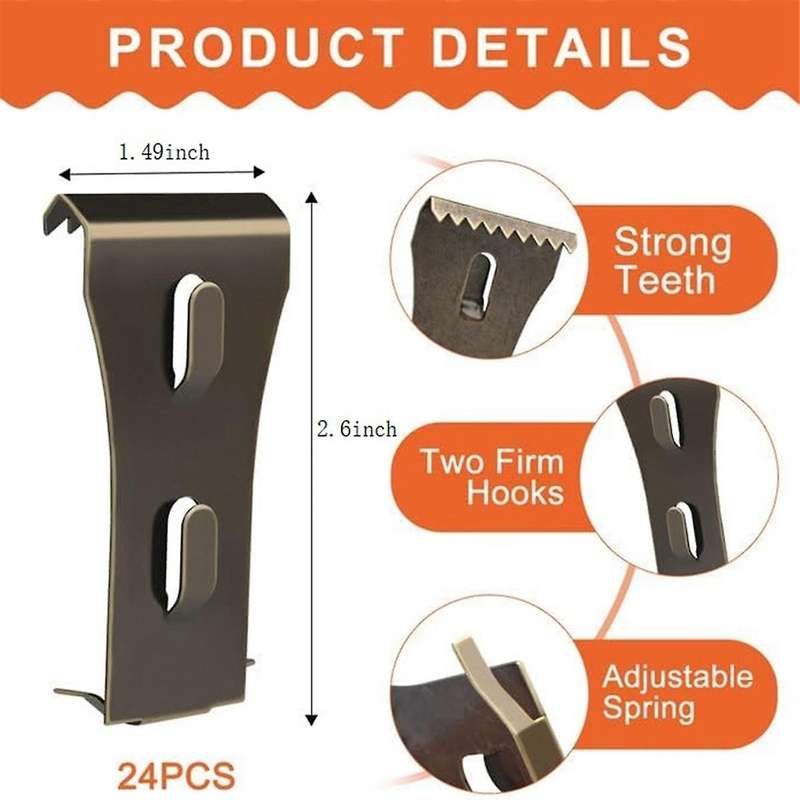 24pcs Brick Wall Clips Brick Hook Clips Steel Brick Hanger Heavy Duty Metal Hangers for Hanging Outd