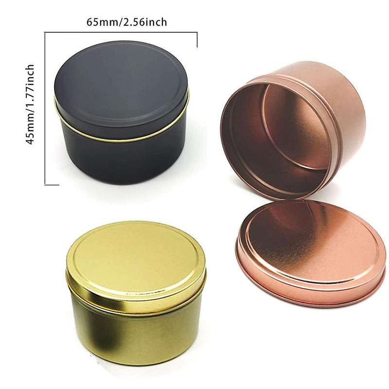 24Pcs Candle Tins for DIY Candle, Candle Container Tins for Candle Making Gold Rose Gold Black Tins