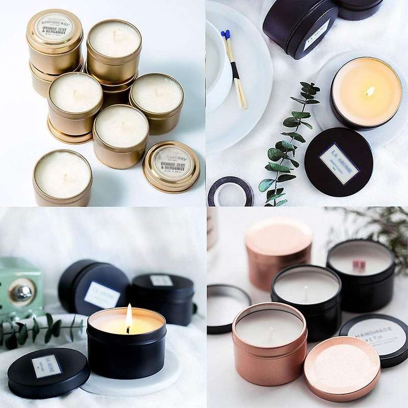 24Pcs Candle Tins for DIY Candle, Candle Container Tins for Candle Making Gold Rose Gold Black Tins