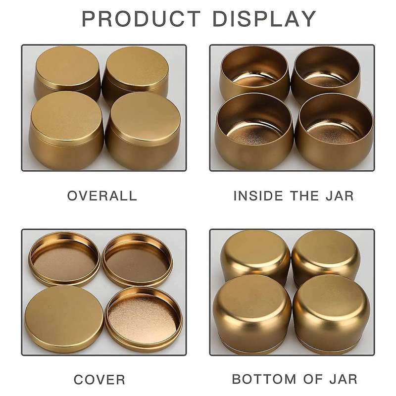 24Pcs Candle Tins, 8 Oz, 2 Color Candle Containers, Candle Jars for Candle Making, DIY Candle Can Se
