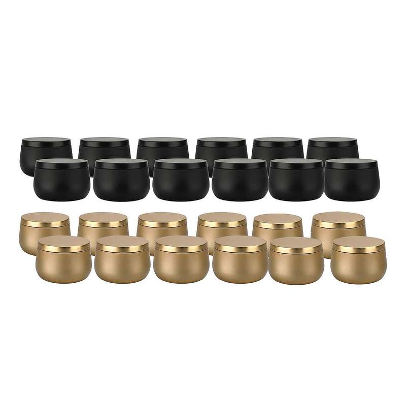 24Pcs Candle Tins, 8 Oz, 2 Color Candle Containers, Candle Jars for Candle Making, DIY Candle Can Se