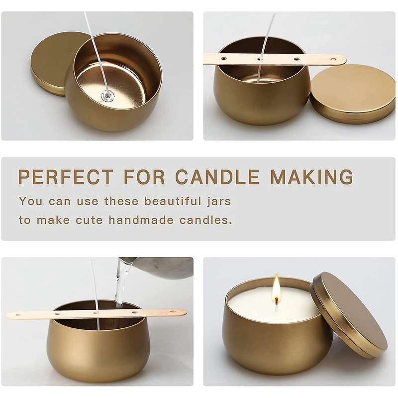 24Pcs Candle Tins, 8 Oz, 2 Color Candle Containers, Candle Jars for Candle Making, DIY Candle Can Se