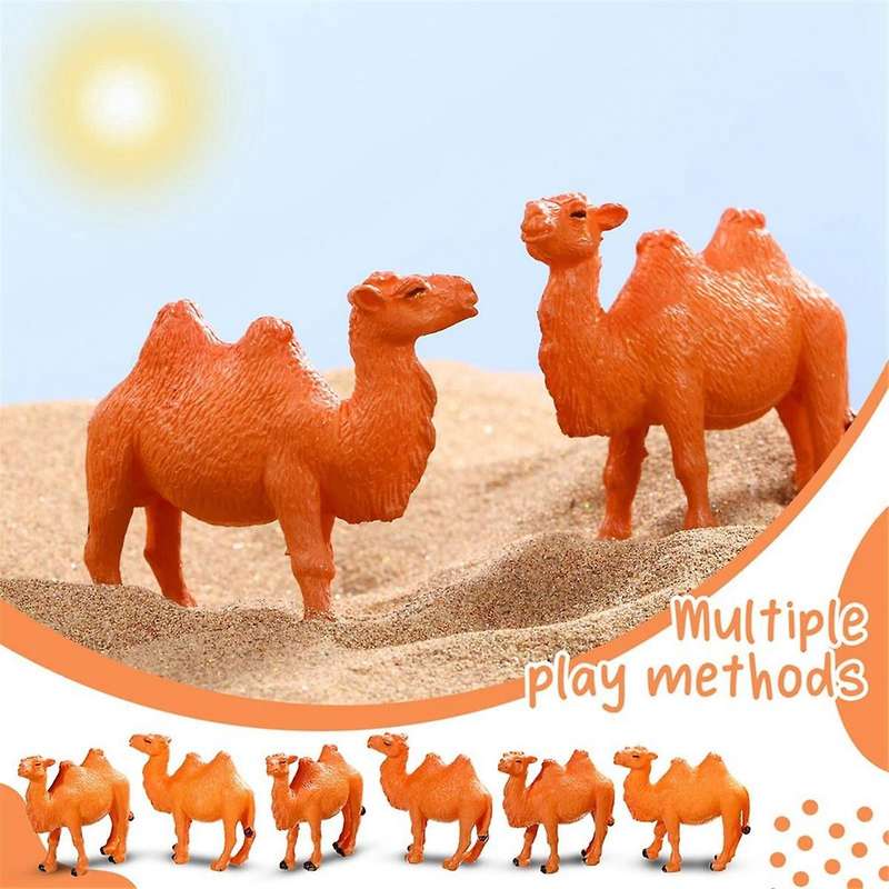 24pcs Camel Figurines Miniature Toys Camel Models Animal Figurines for Cake Toppers Home Desktop Or