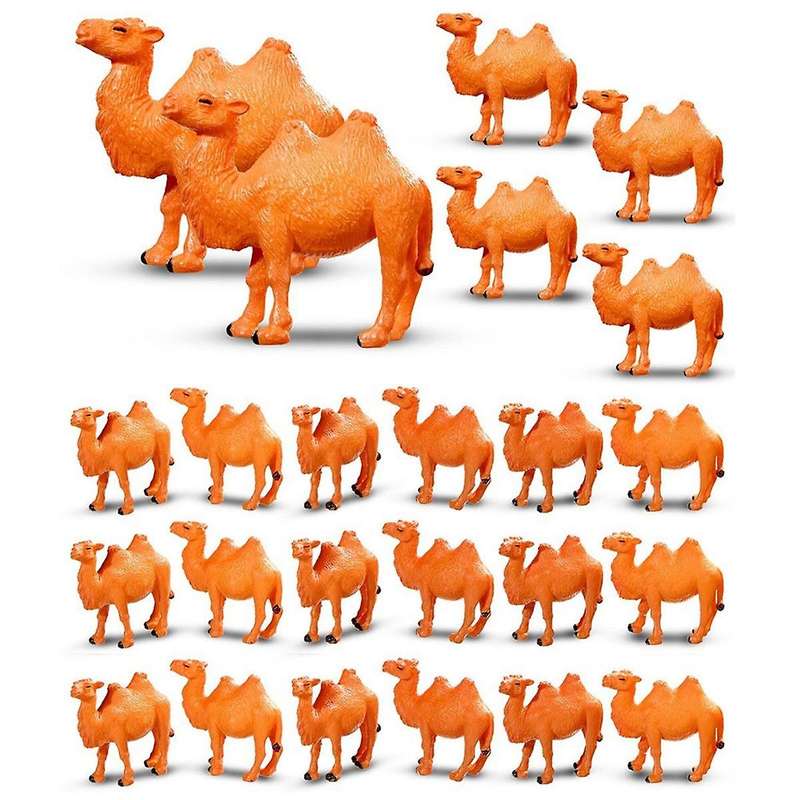 24pcs Camel Figurines Miniature Toys Camel Models Animal Figurines for Cake Toppers Home Desktop Or
