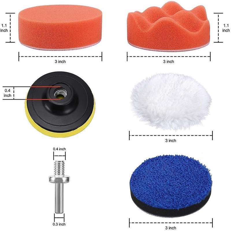 24PCS Car Foam Drill Polishing Pad Kit,3Inch Buffing Pads,Car Sponge Buffing Polishing Pads Kit for
