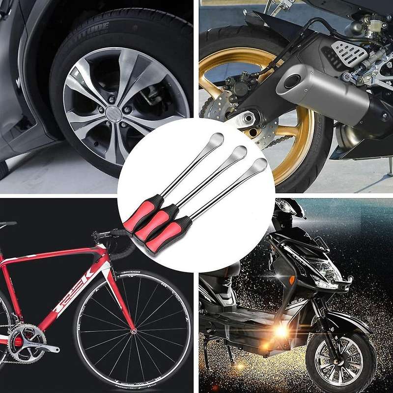 24PCS Car Tire Levers Spoon Set Motorcycle Tire Changing Tools Iron Tyre Spoon with Valve Caps