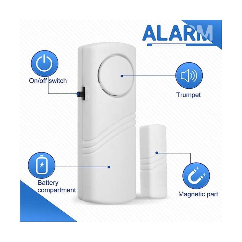 24pcs Door and Window Alarm Electronic Alarm Window Alarm Sensor Anti-burglary Window Security Alarm