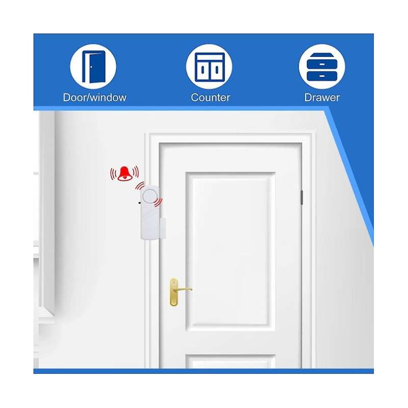 24pcs Door and Window Alarm Electronic Alarm Window Alarm Sensor Anti-burglary Window Security Alarm
