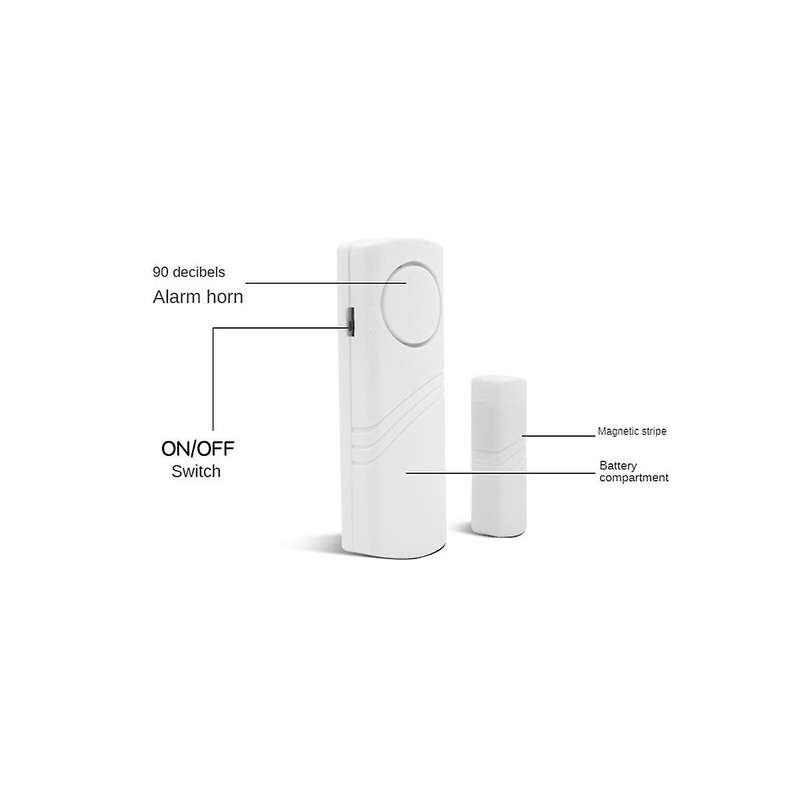 24pcs Door and Window Alarm Electronic Alarm Window Alarm Sensor Anti-burglary Window Security Alarm