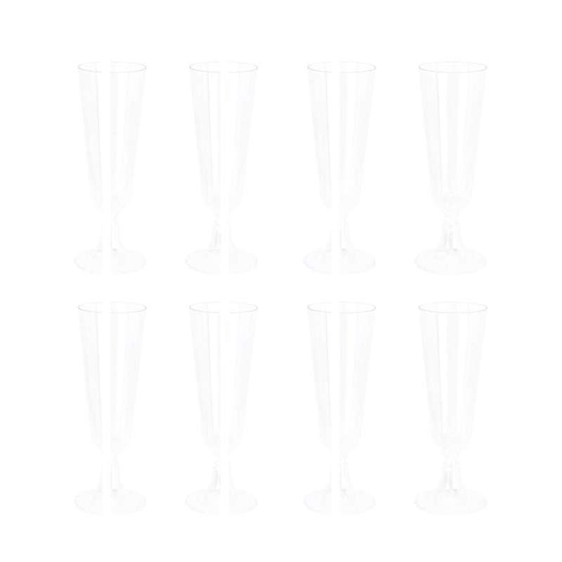24pcs Disposable Champagne Glass Goblet Plastic Test Glass Champagne Glass Glass 4.7oz (150ml)