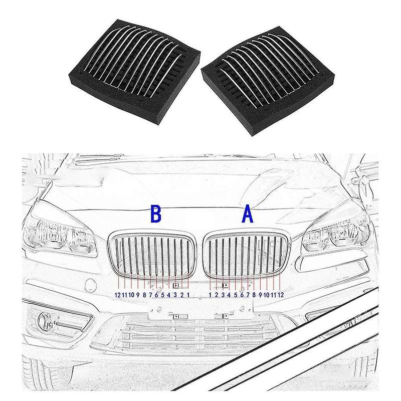 24Pcs Chrome Front Grille Grill Granish Strips Cover Trims for 2 Series Active Tourer F45 F46 2014-2