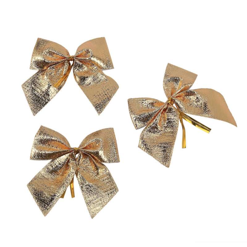 24pcs Decoration Ornament Hanging Bowknot Bow Butterfly Decore Tree Cute Christmas Tree (24pcs,gold