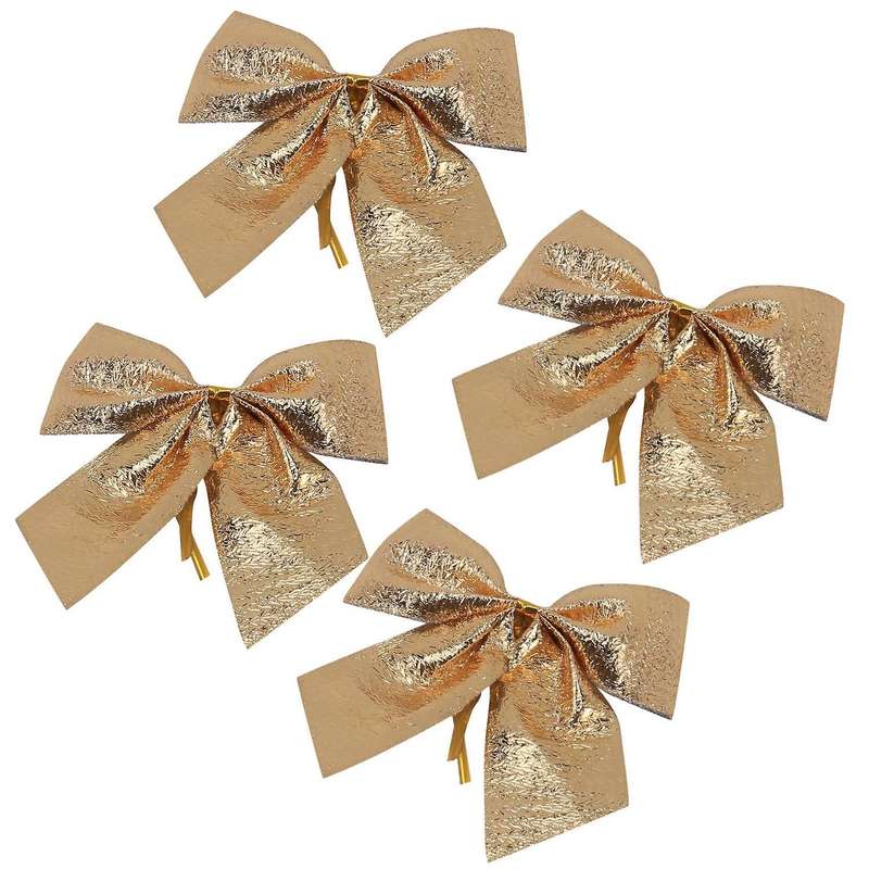 24pcs Decoration Ornament Hanging Bowknot Bow Butterfly Decore Tree Cute Christmas Tree (24pcs,gold