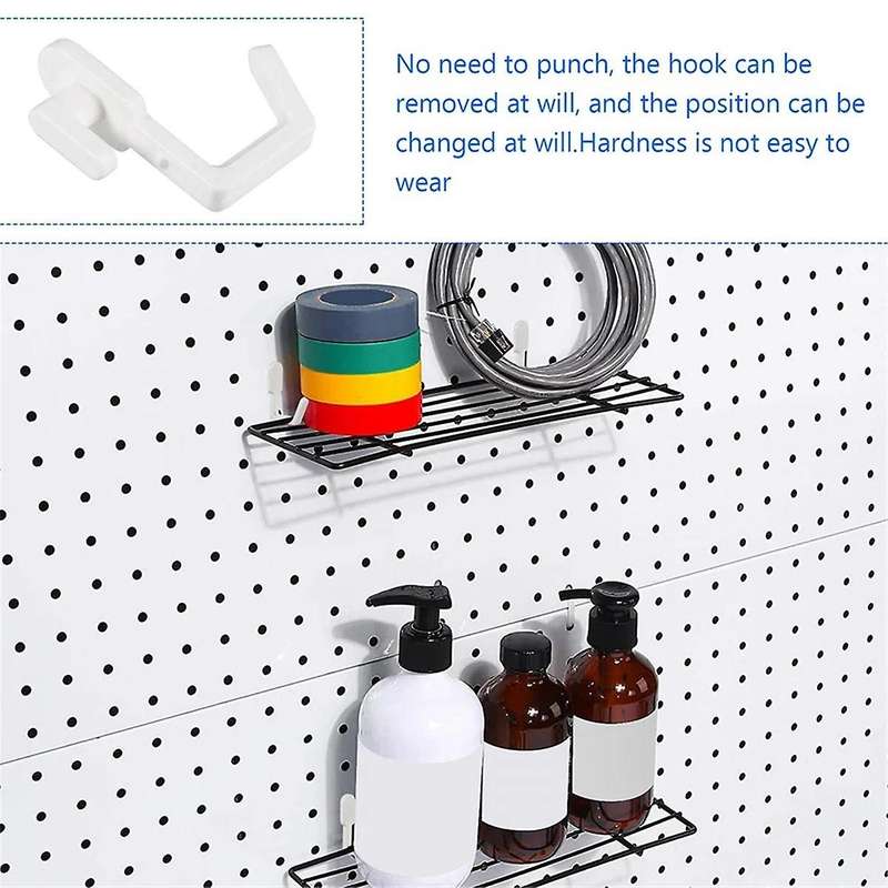 24Pcs Hooks J Shape Hook Peg Board Tool Organizer Accessories, Black