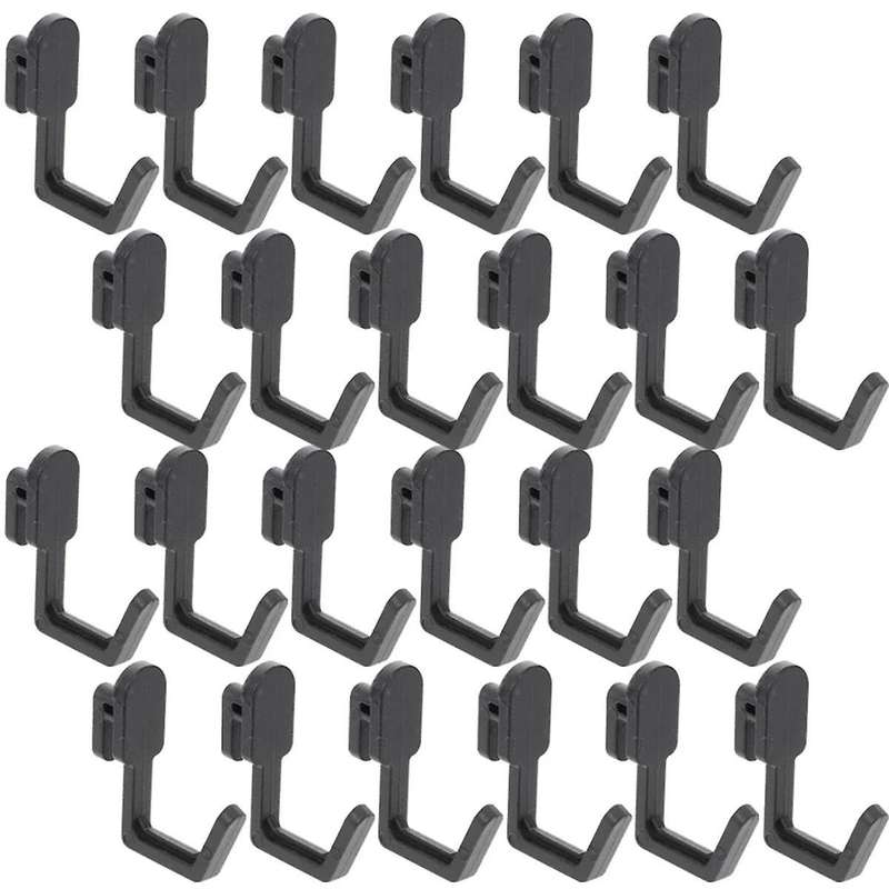 24Pcs Hooks J Shape Hook Peg Board Tool Organizer Accessories, Black