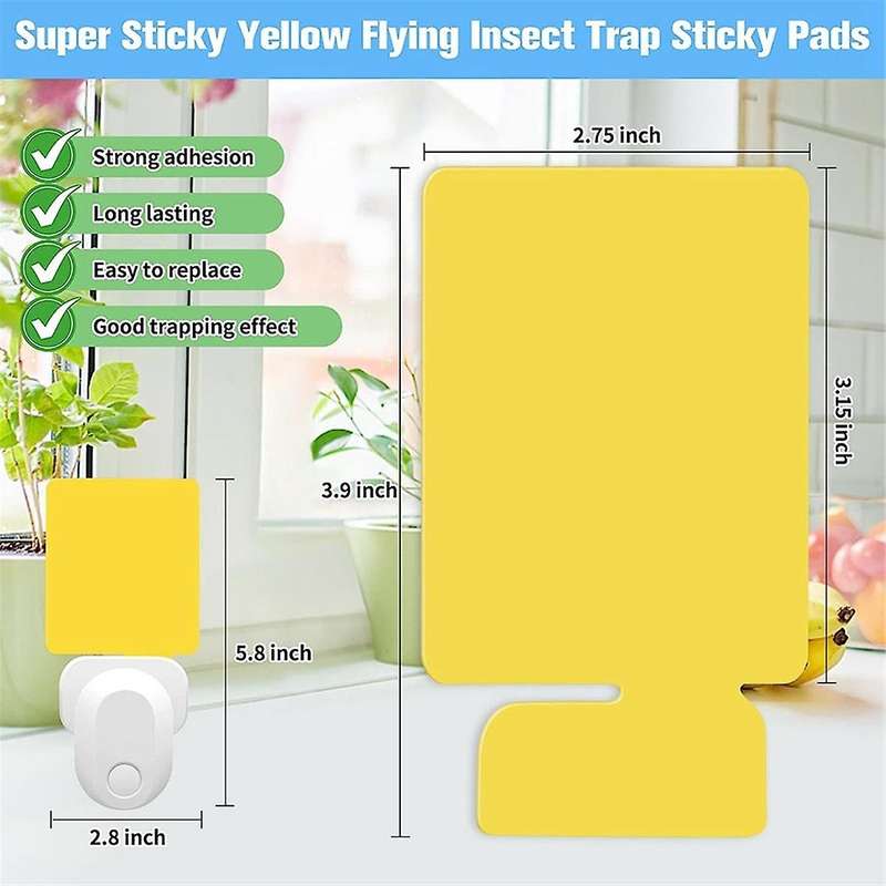 24pcs Indoor Plug-in Fly Trap Refill Glue Cards, Non- Flying Insect Catcher, Double-sided Sticky Tr