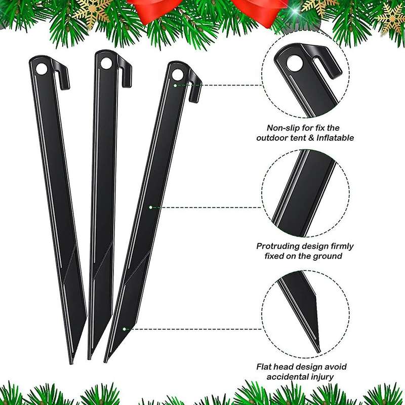24Pcs Inflatable Piles and Tethers,Pile Tethers with Hooks,Inflatable Nails Garden Inflatable Decor,