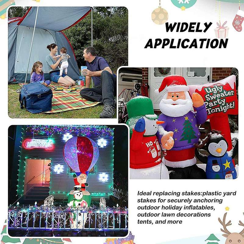 24Pcs Inflatable Piles and Tethers,Pile Tethers with Hooks,Inflatable Nails Garden Inflatable Decor,