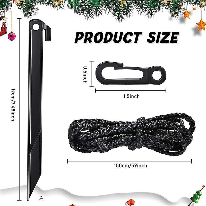 24Pcs Inflatable Piles and Tethers,Pile Tethers with Hooks,Inflatable Nails Garden Inflatable Decor,