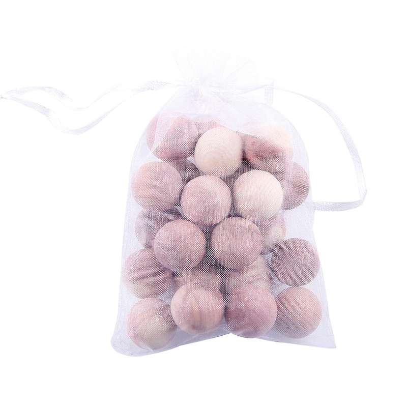 24pcs Natural Balls Aromatic Red Wooden Balls for Clothes Storage Drawer Wardrobe Freshener Accesso
