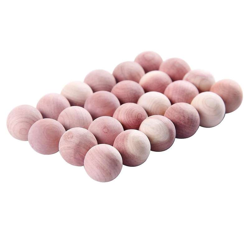 24pcs Natural Balls Aromatic Red Wooden Balls for Clothes Storage Drawer Wardrobe Freshener Accesso