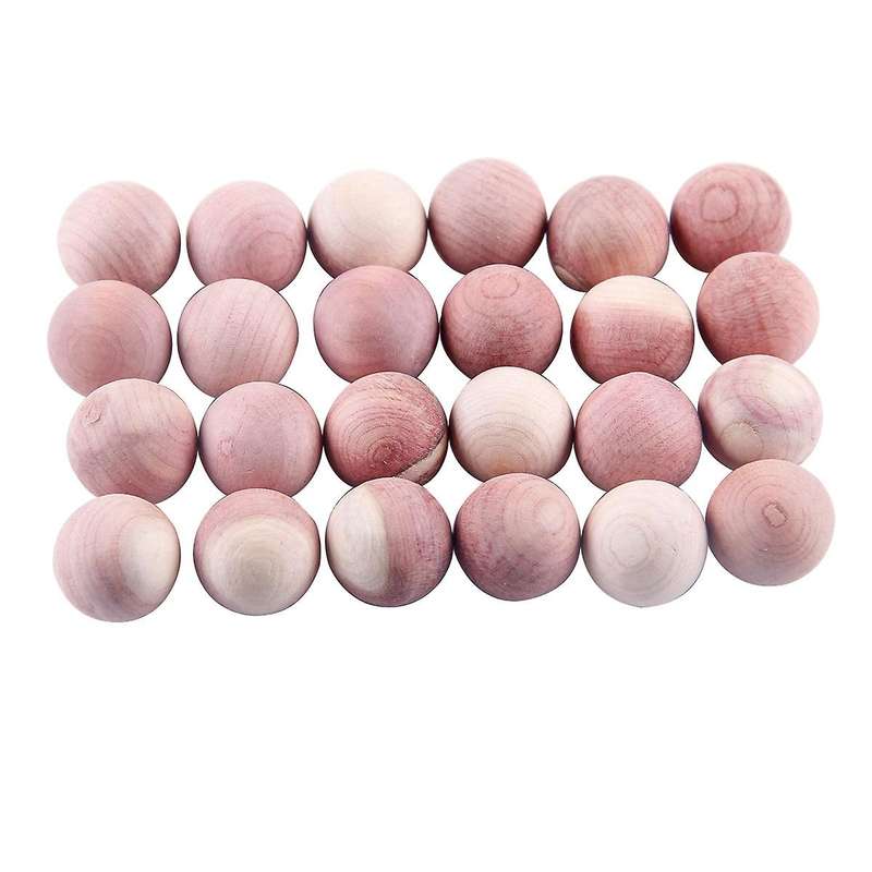 24pcs Natural Balls Aromatic Red Wooden Balls for Clothes Storage Drawer Wardrobe Freshener Accesso
