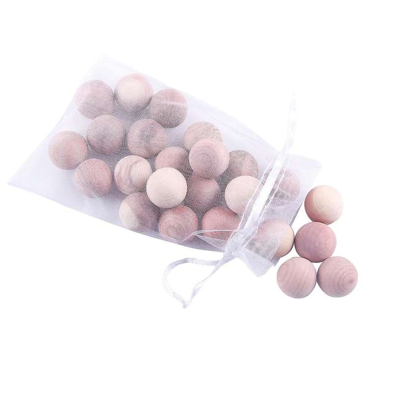 24pcs Natural Balls Aromatic Red Wooden Balls for Clothes Storage Drawer Wardrobe Freshener Accesso