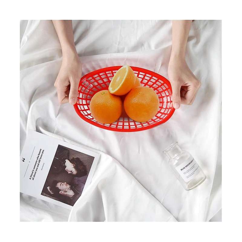 24Pcs Plastic Basket Serving Tray French Fries Basket Oval Fast Food Tray Restaurant Bar Fries Food